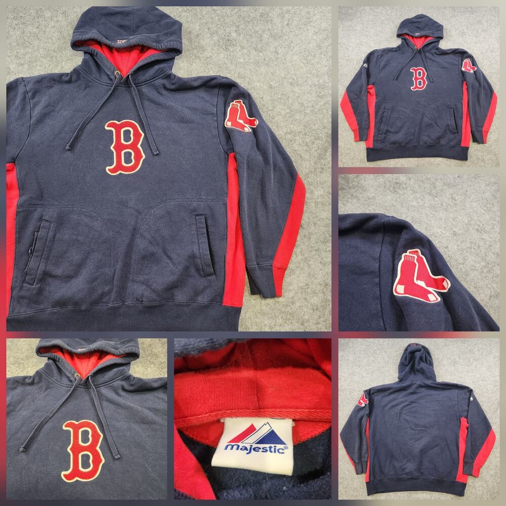 VTG Boston Red Sox Hoodie Mens Large? MLB Baseball Pullover Sweatshirt Majestic